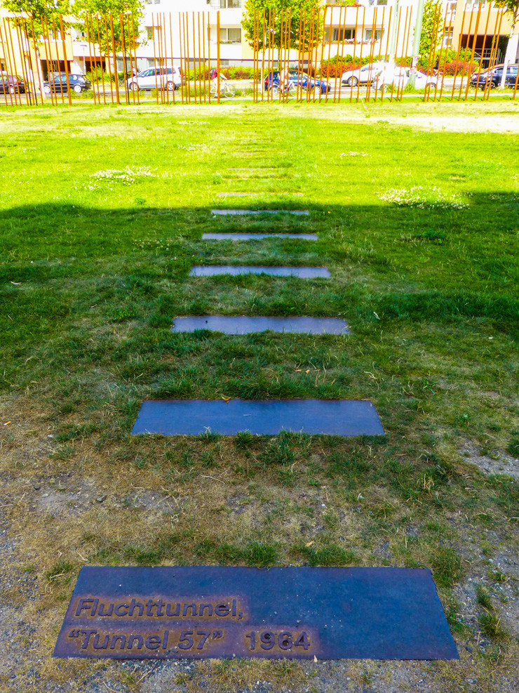 Tunnel locations at the Berlin Wall Memorial. 