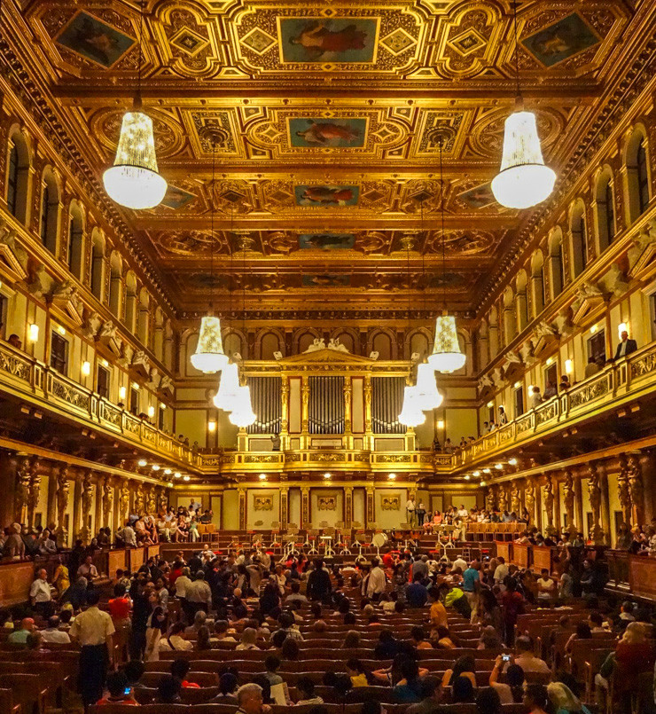 Vienna's opulent Musikverein, home of the Vienna Mozart Concert. 