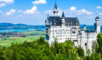 Alps Lake behind Neuschwanstein Castle