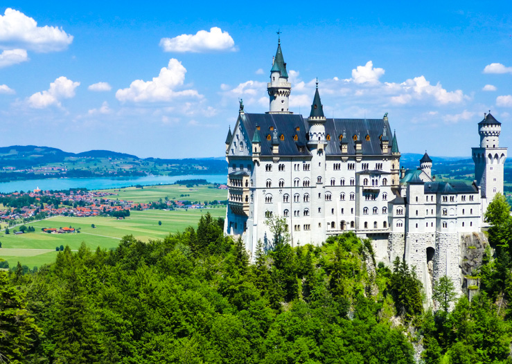 Alpsee Lake behind Neuschwanstein Castle