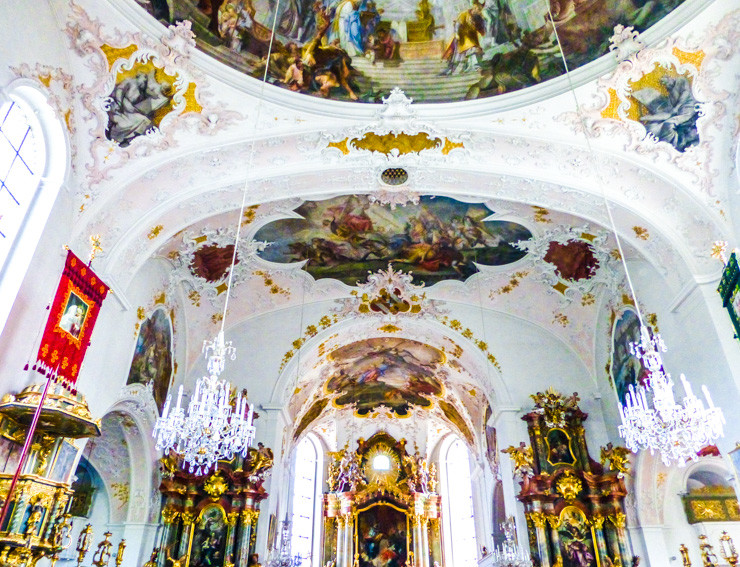 Inside of the Church of St. Peter and St. Paul in Mittenwald. 