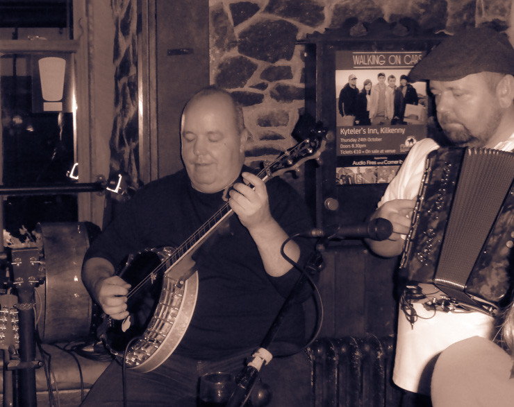 Irish Music being performed in a pub in Ireland. 
