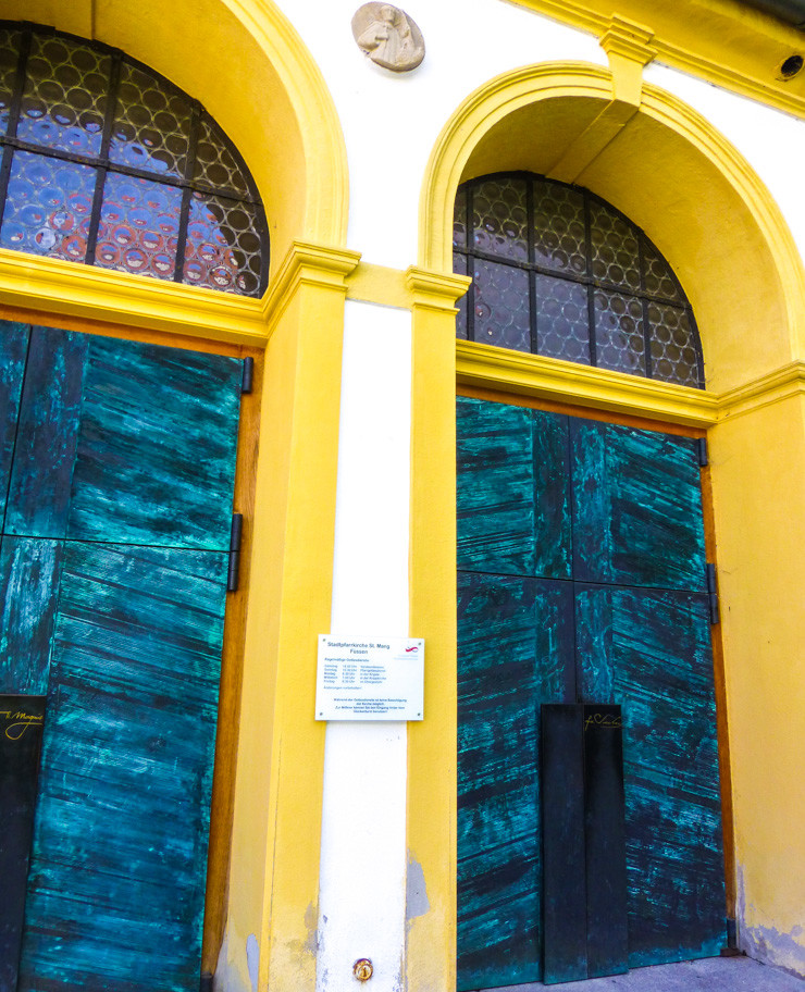 The lovely teal doors of St. Mang Basilica