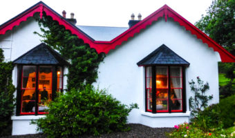 Rozzers Restaurant seen through the windows, located in the charmingly cute Killeen House.