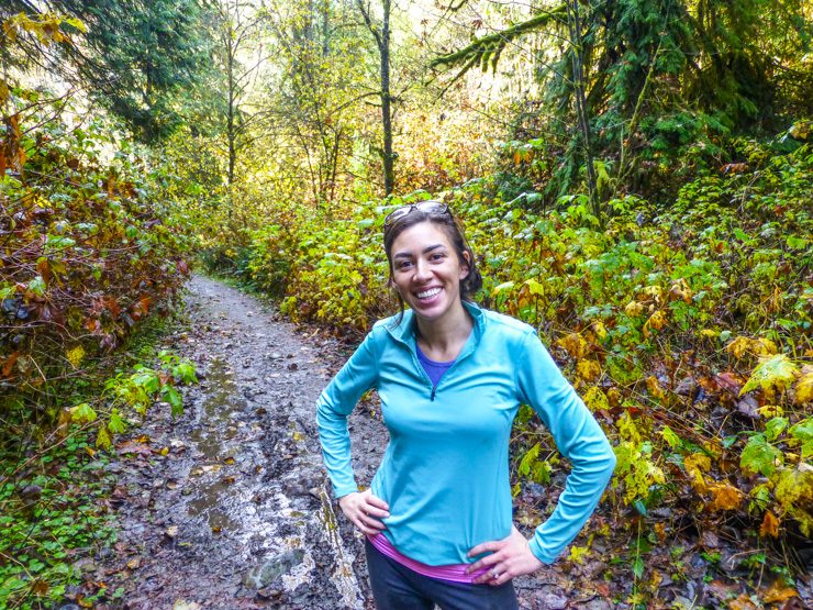 Hiking to Cherry Creek Falls in King County, Washington.