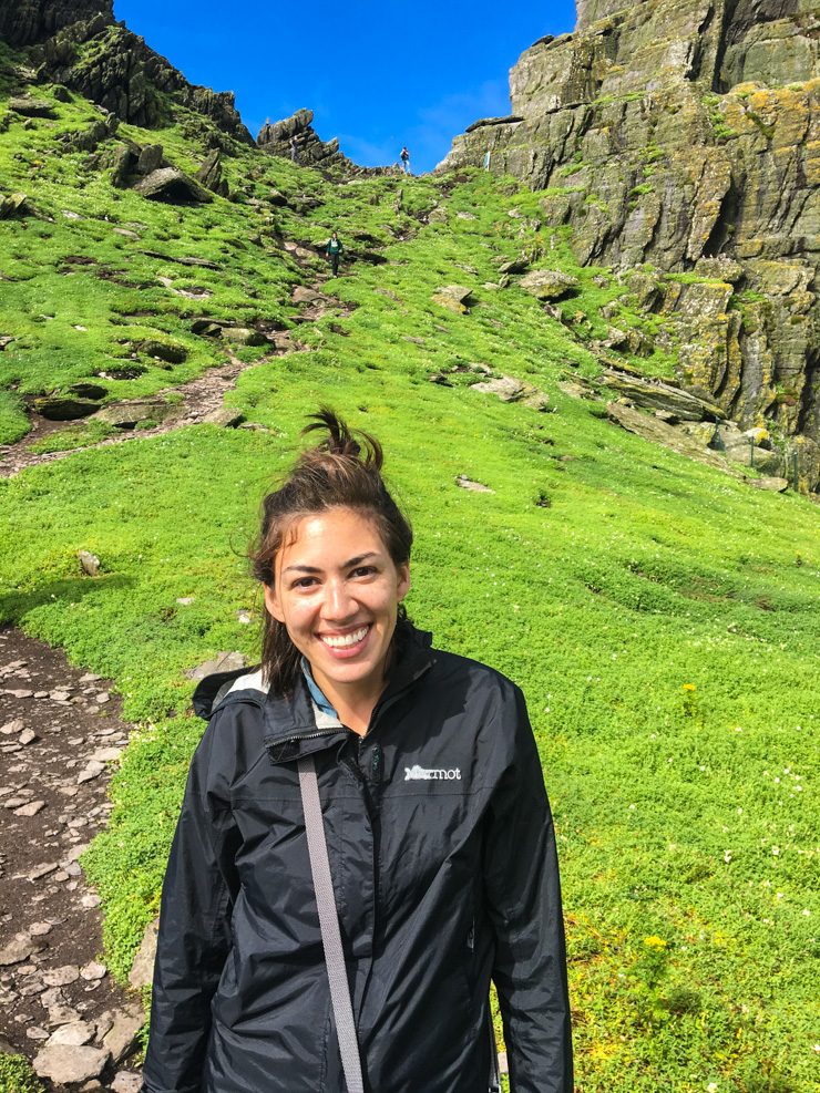 Happy, happy, happy to have made it to Skellig Michael. 