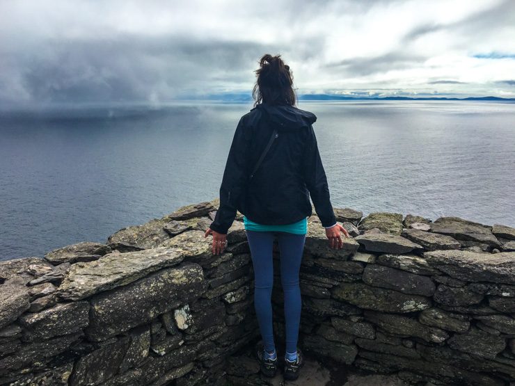 Looking out at the sea from the monks habitat on Skellig Michael. 