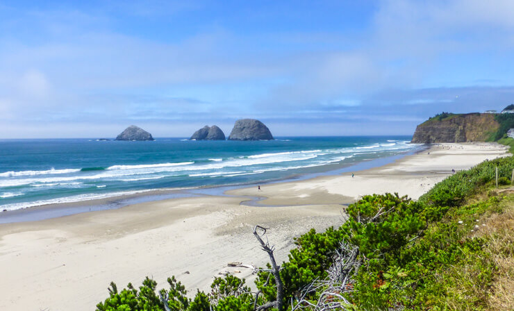 Three Arch Rocks along Cape Mears Drive in Oregon from Rockaway Beach OR