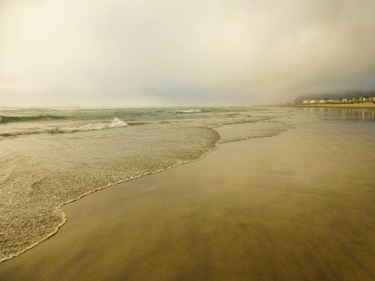 A lovely, empty Rockaway Beach Oregon at dusk, which felt even more magical on this hazy night. 