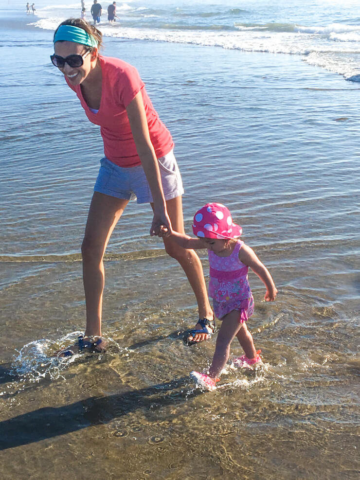 Playing in the waves on the Oregon Coast. 