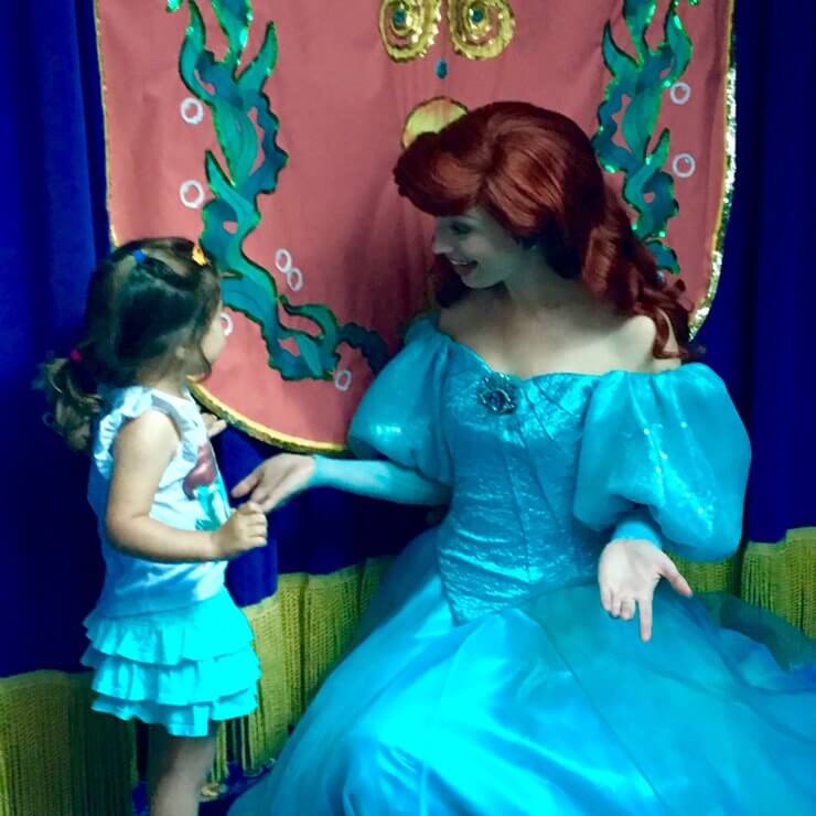 Meeting Ariel at the Princess lunch at California Adventure.