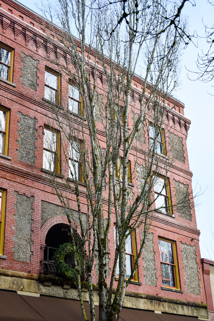 Old, stately building along 3rd Street in McMinnville.