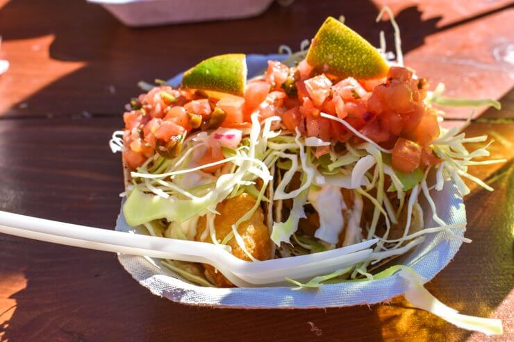 Amaaaaazing fish tacos from Tacofino food truck in Tofino, Vancouver Island