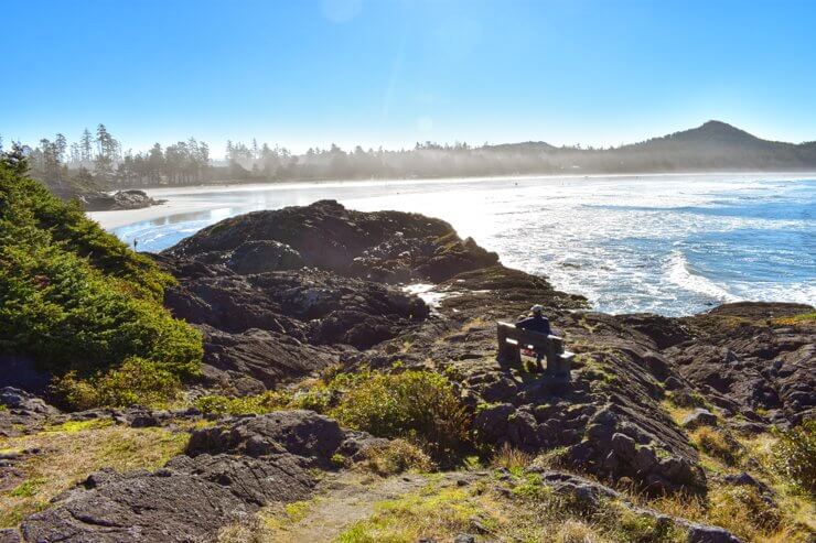 Looking out at Cox Bay Beach