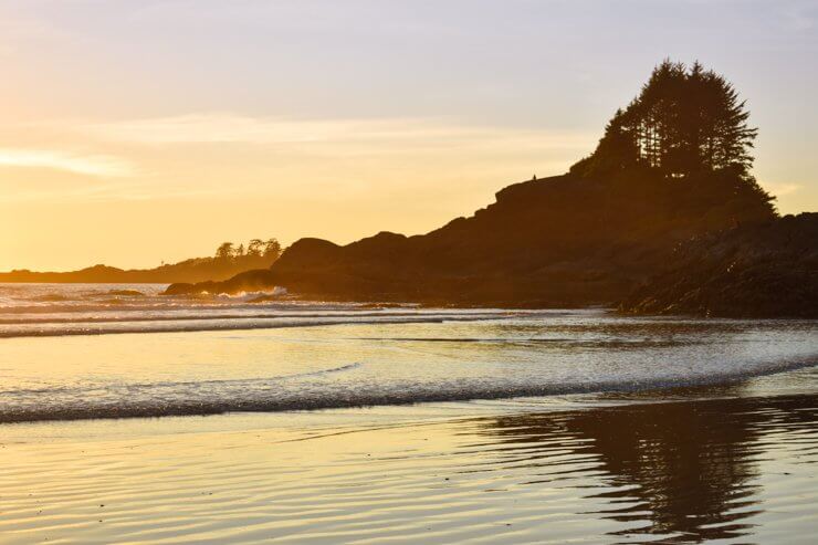 Sunset in Tofino at Cox Bay Beach