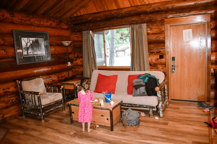 Quaint living room in our quaint cabin at Tigh-na-mara in Parksville, British Columbia