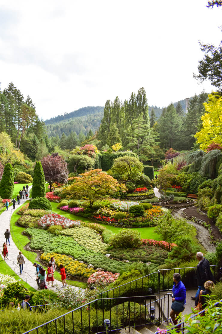 The Sunken Garden in Butchart Gardens on Vancouver Island, British Columbia