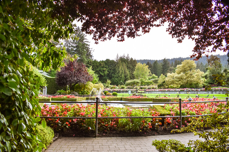 The Italian Garden area of Butchart Gardens, near Victoria, British Columbia