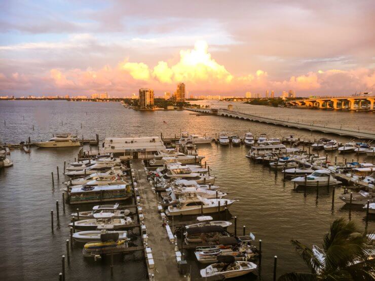 Miami harbor seen from downtown.