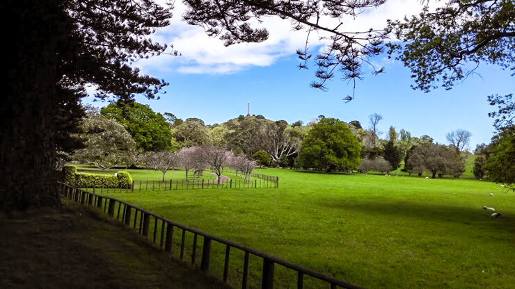 One Tree Hill and Cornwall Park in Auckland, New Zealand