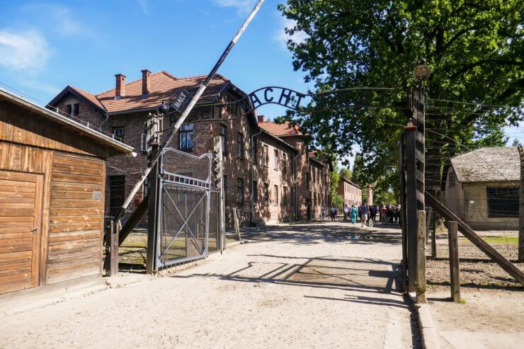 The infamous entrance gate to Auschwitz