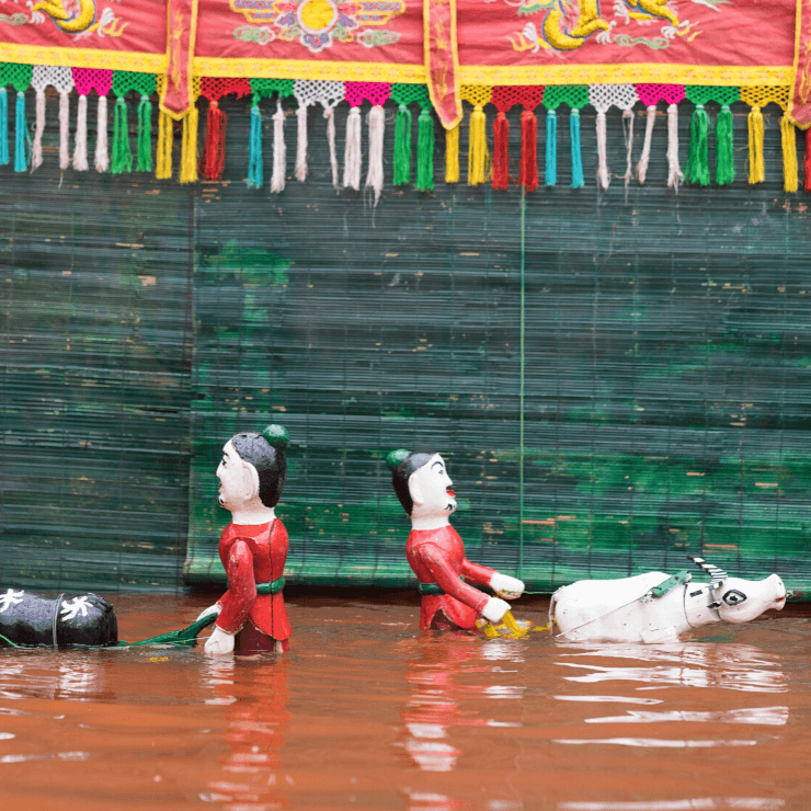 Traditional water puppet theater show in Hanoi, Vietnam