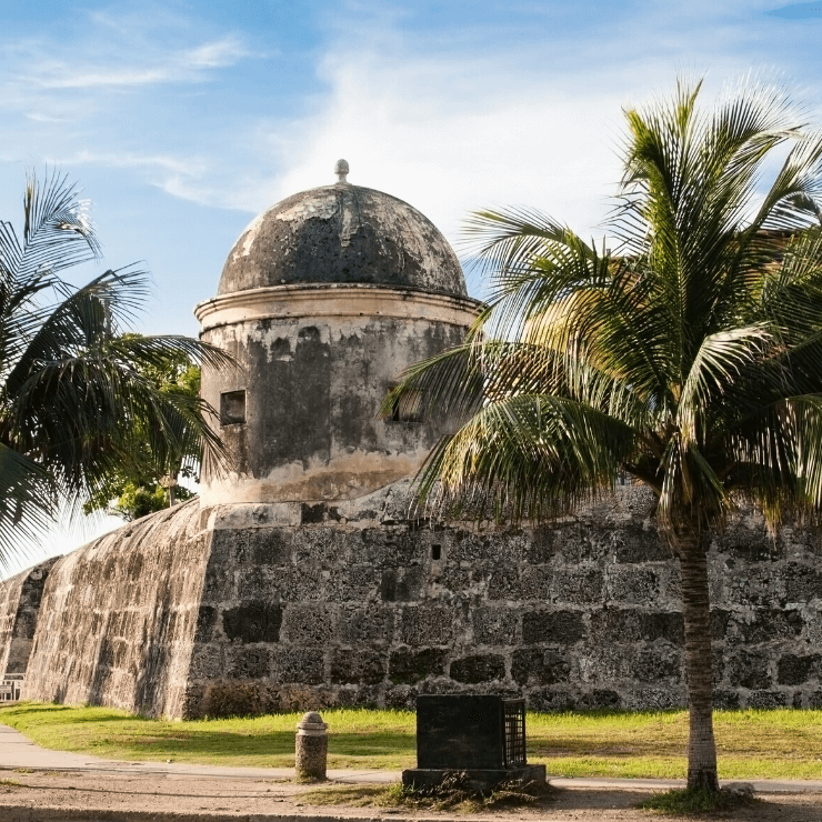 Part of Cartagena's wall surrounding the city's old town. 