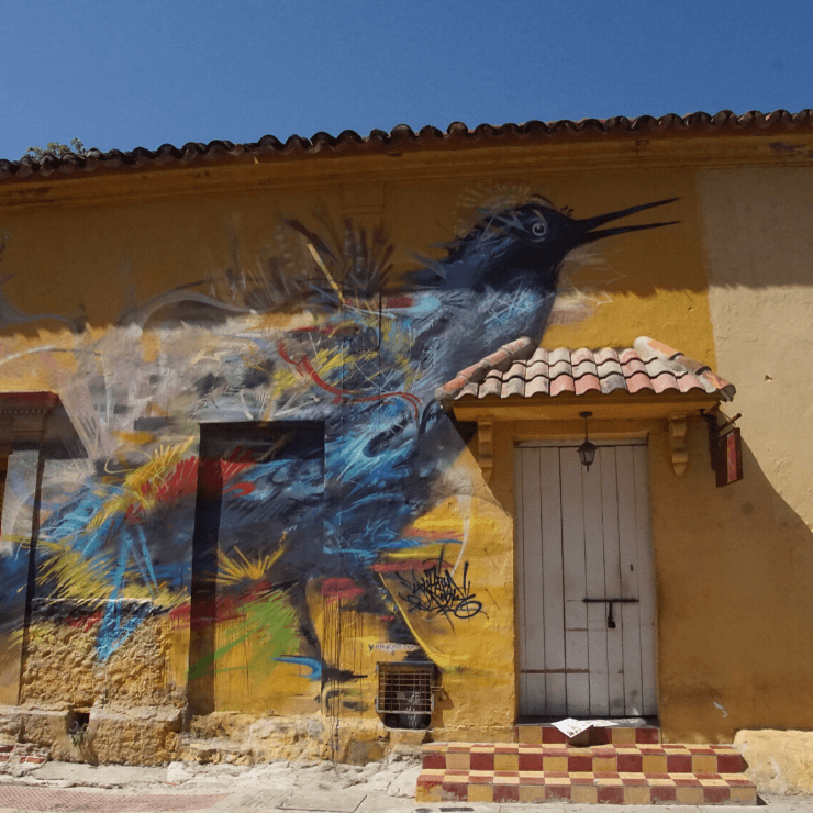 Street Art in Getsemaní neighborhood of Cartagena, Colombia