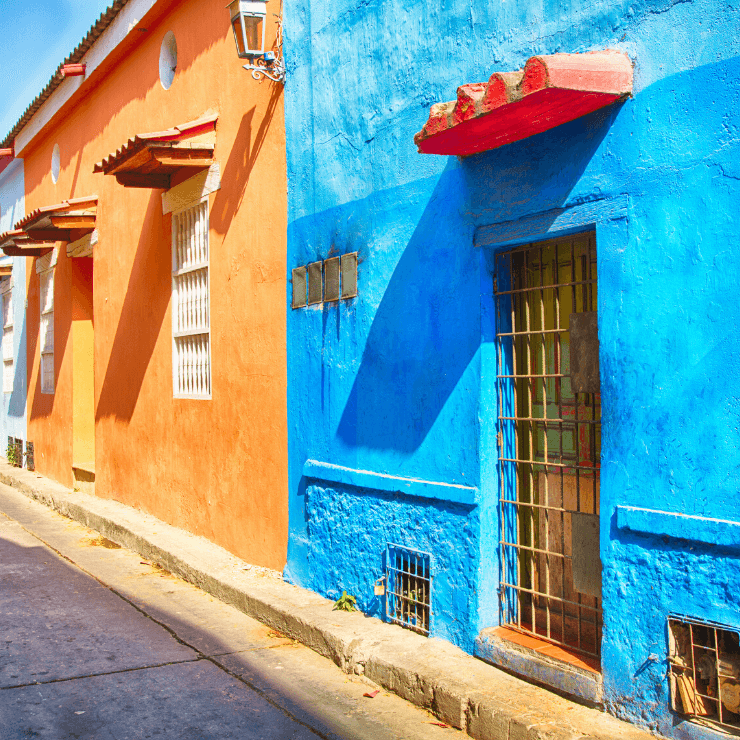 Colorful street in Cartagena, Colombia