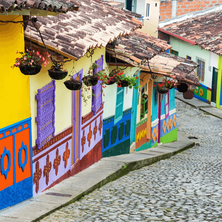 Colorful street in Bogotá