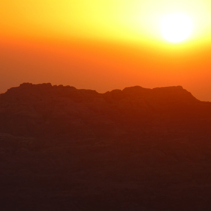 Sunset and Scenery in Jordan Near Petra