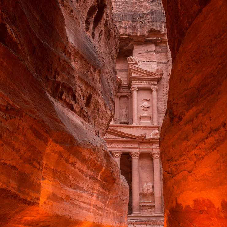 Cave Tunnel in Petra by the Treasury. 