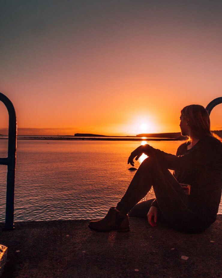 Sunset watching on Salthill prom in Galway