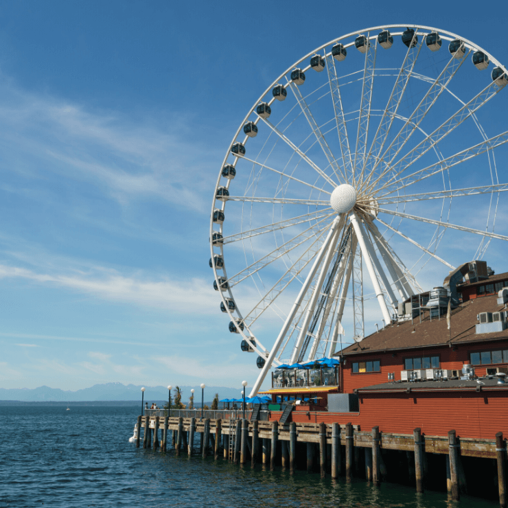 A ride on the Seattle Great Wheel is a fun way to take in the views. 