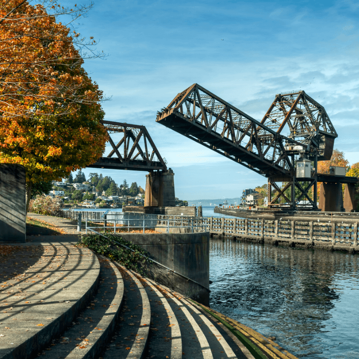 Ballard Locks in the Ballard neighborhood of Seattle. 