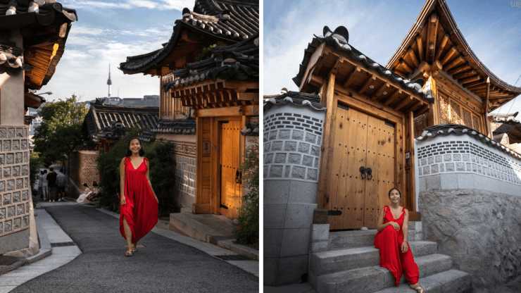 Walking around Bukchon Hanok Village in Seoul