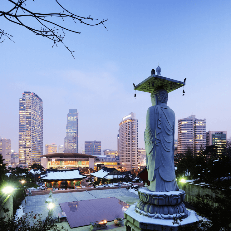 The Gangnam neighborhood in Seoul, South Korea