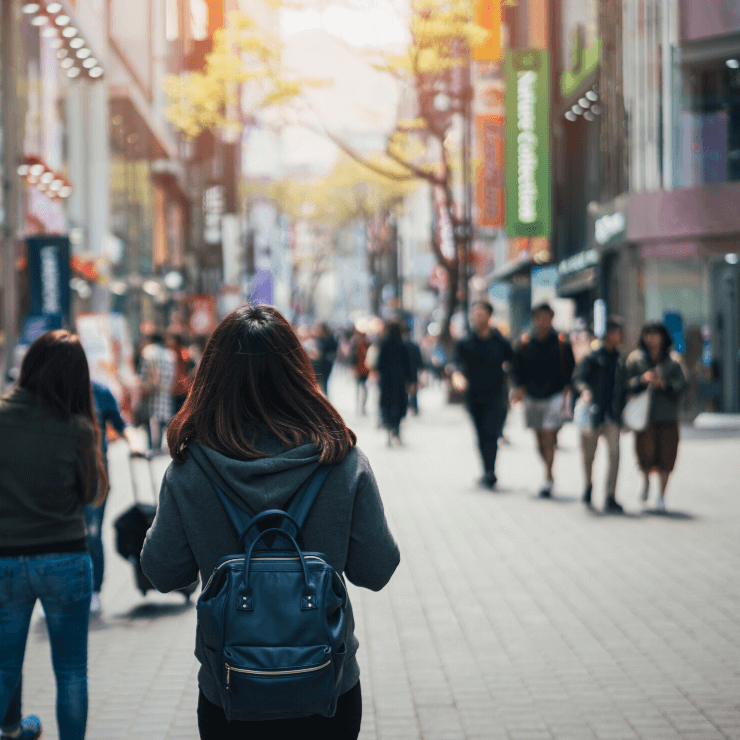 Shoppers in Myeongdong