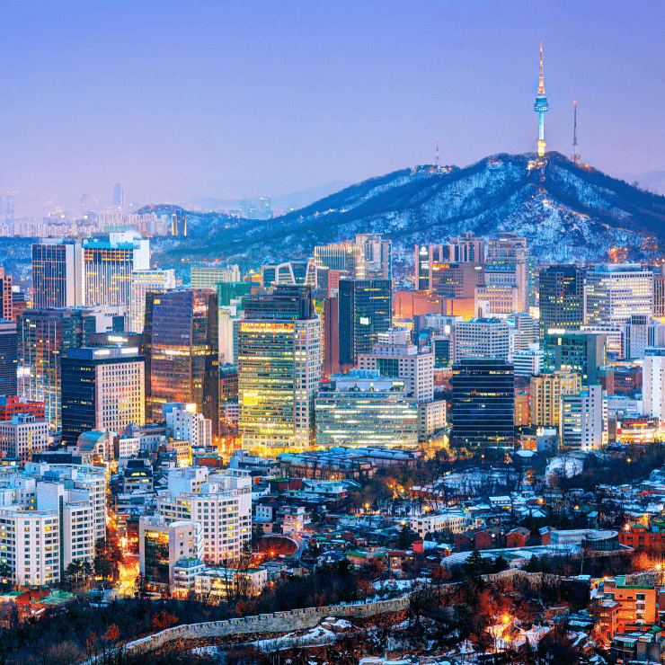 Skyline of Seoul, South Korea, an incredible city to visit even if short on time and you only one day in Seoul to explore. 