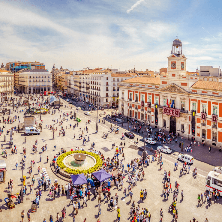 Madrid's bustling squares are a must-see during 1 day in Madrid. 