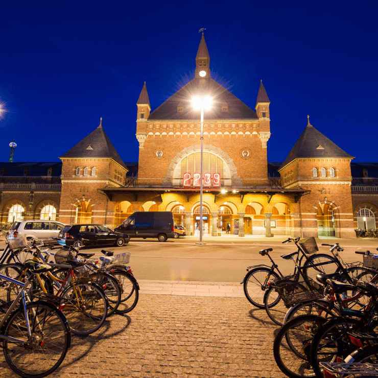 Many people get to Copenhagen via Central Station. Once there, bikes are a fun way to get around the city.