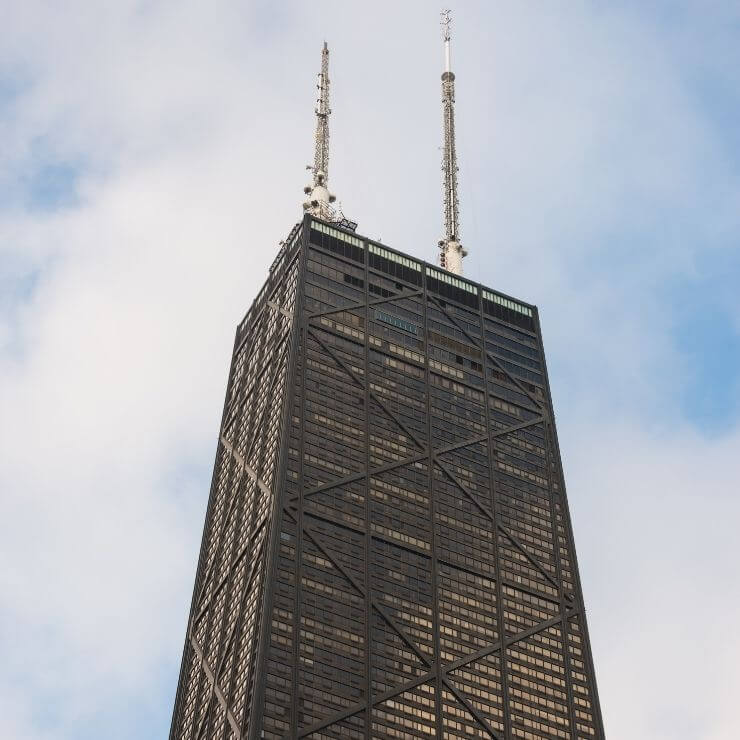 John Hancock Tower in Chicago, which is home to the 360 Chicago viewing deck. 