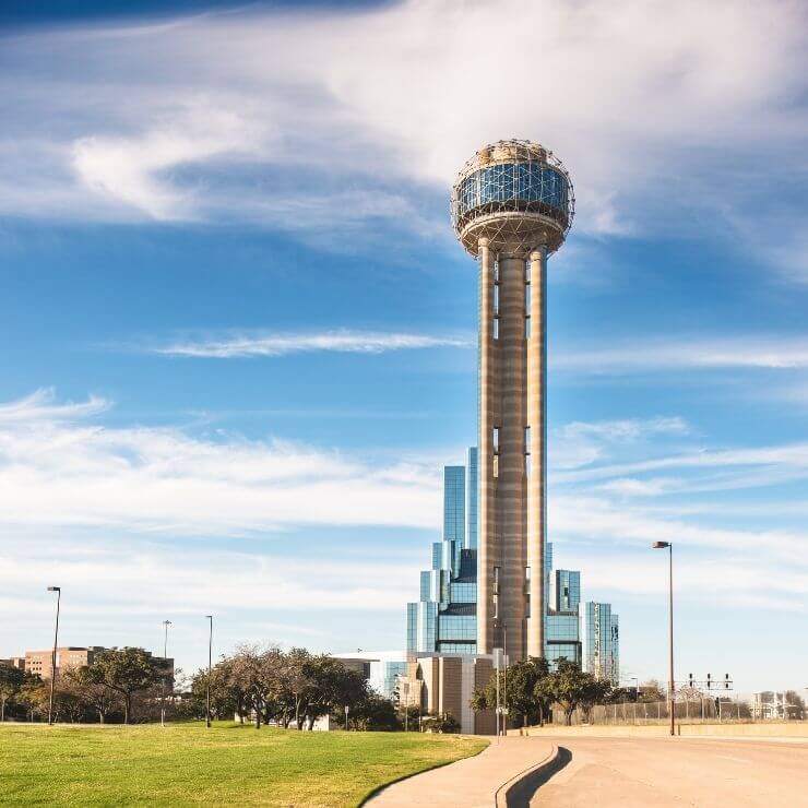 The Reunion Tower has great views and is a perfect place to end the sightseeing portion of a 24-hours in Dallas itinerary. 