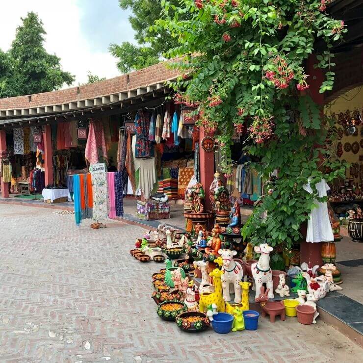 Crafts and other things for sale in Delhi Haat.