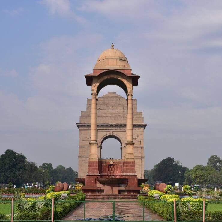 India Gate in Delhi, India. 