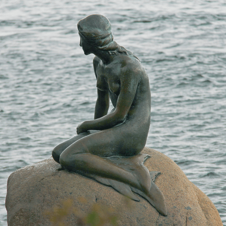 Little Mermaid Statue in Copenhagen, Denmark