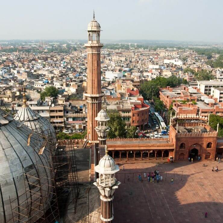Bird's eye view of Delhi, India. This one day in Delhi itinerary will teach you how to make the most of your trip there if short on time.