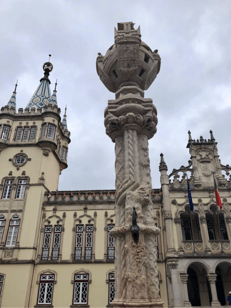Architecturally stunning structure in the town center of Sintra, Portugal. If doing a day trip to Sintra, make sure to allocate time to explore the lovely town center.