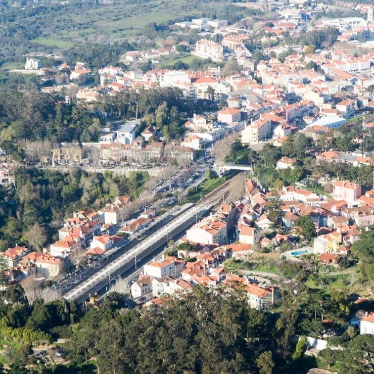 Sintra train station seen from above