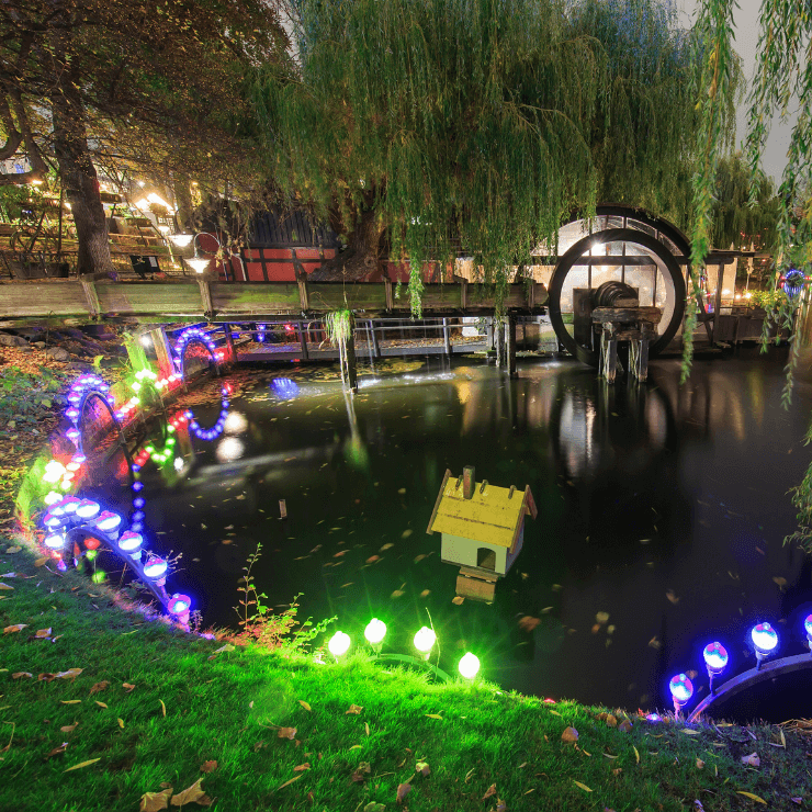 Tivoli Gardens at night. 